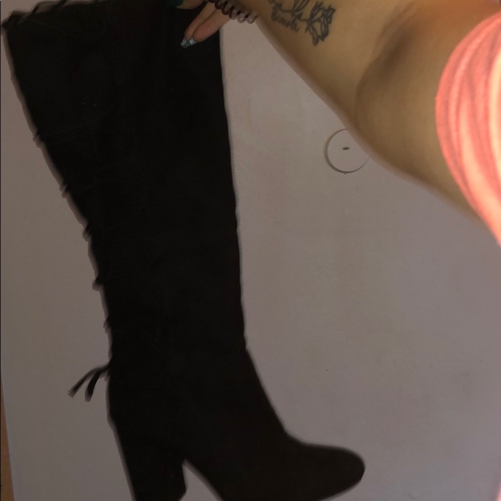 Black Knee High Boot